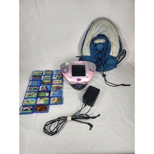LeapFrog Leapster Learning Game System Console Pink Gray With 20 Games & Case